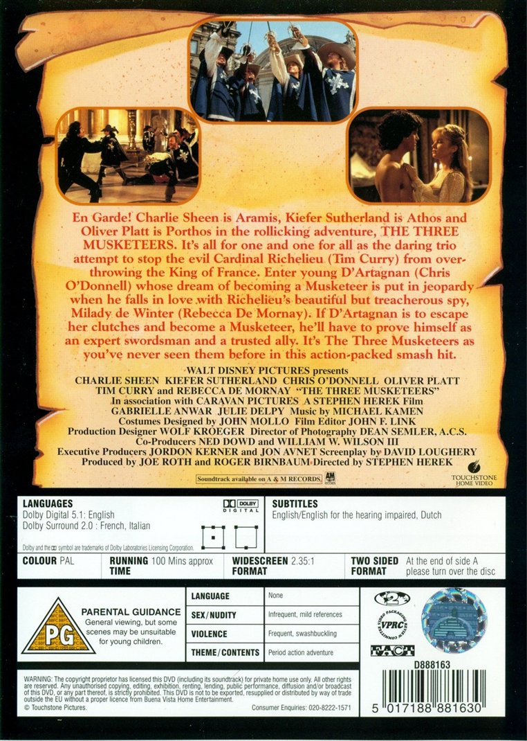 De tre musketerer (DVD)