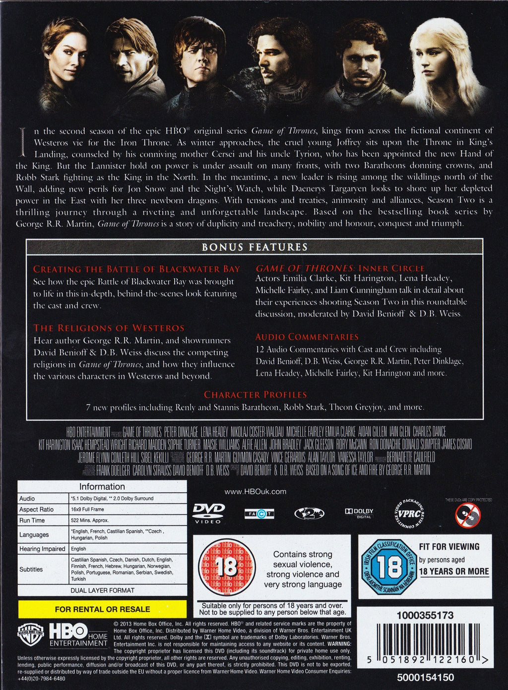 Game of Thrones: The Complete Second Season (DVD)