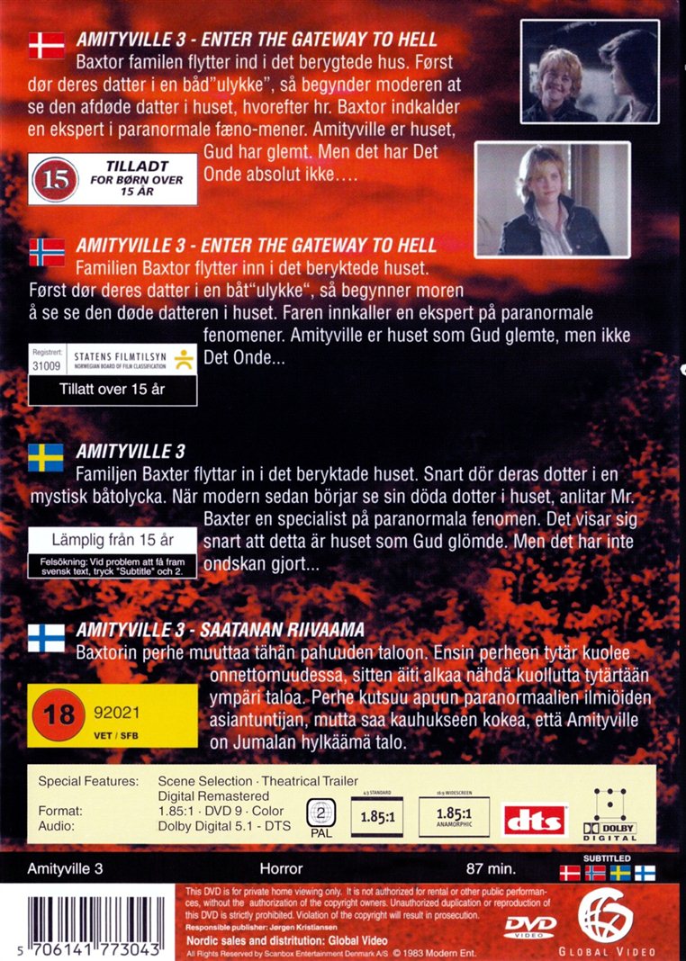 Amityville 3 - Huset som Gud glemte 3 (DVD)