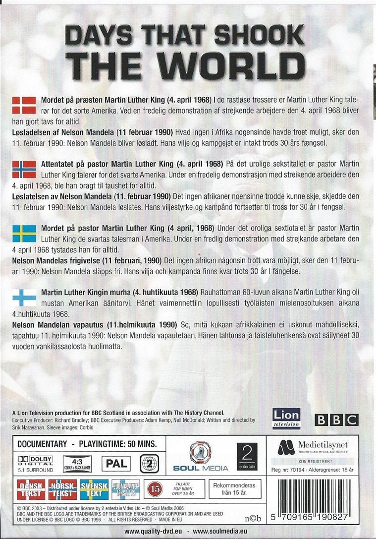 Days That Shook the World - The Assassination of Martin Luther King & The Release of Nelson Mandela (DVD)