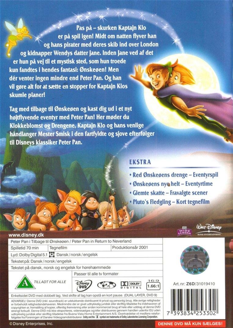 Peter Pan: Tilbage Til Ønske Øen (DVD)