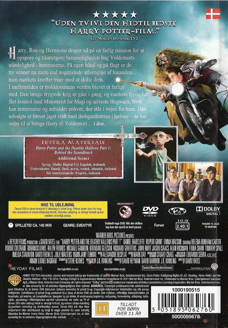 Harry Potter og Dødsregalierne: Del 1 (DVD)