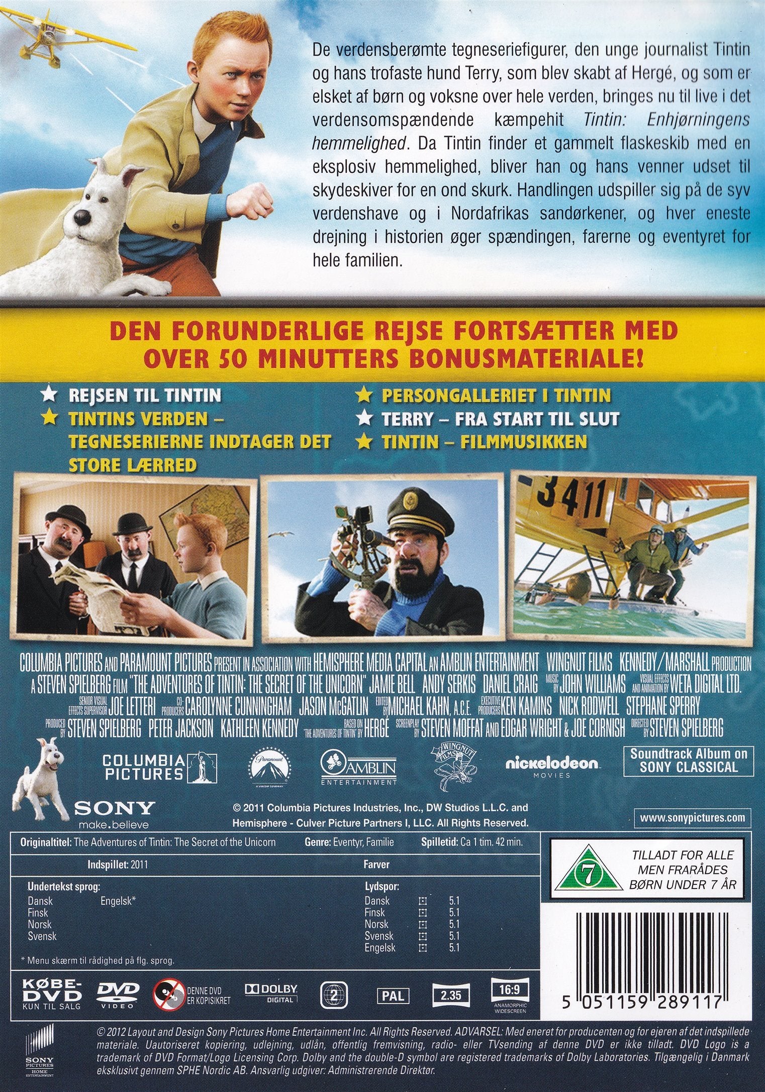 Tintin - Enhjørningens Hemmelighed (DVD)