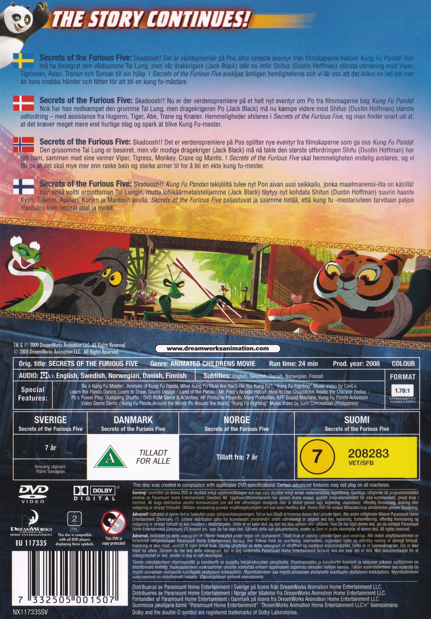 Kung Fu Panda Secrets of the Furious Five (DVD)