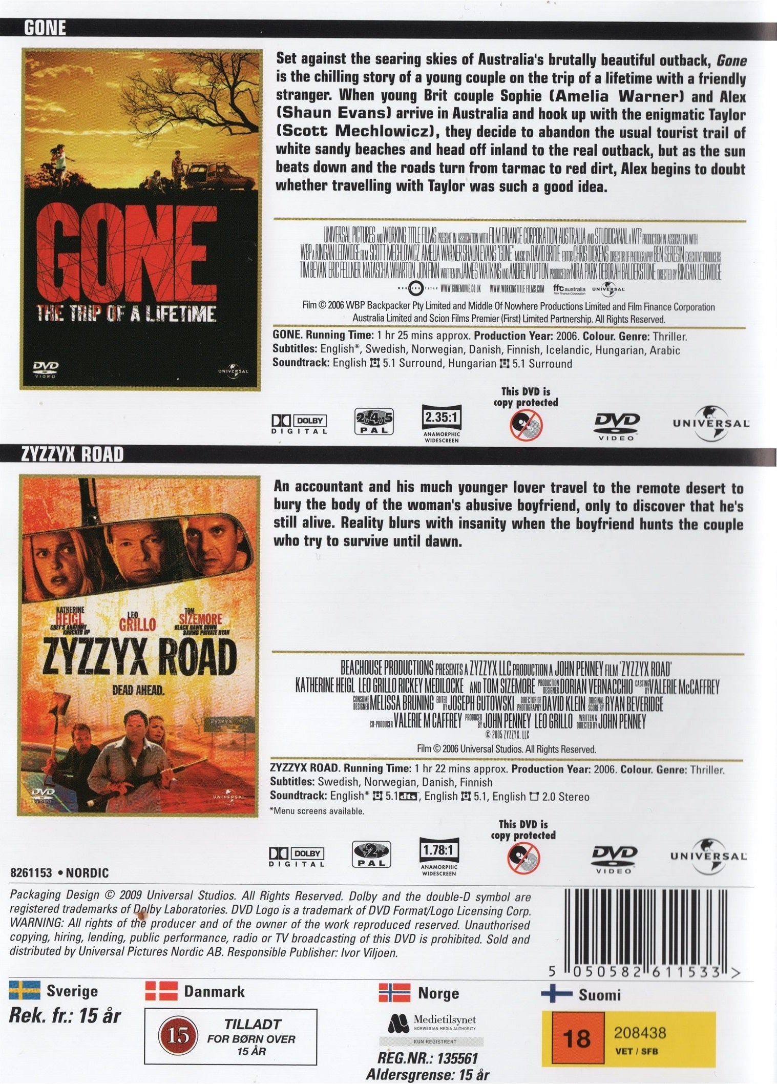 Gone / Zyzzyx Road (DVD)