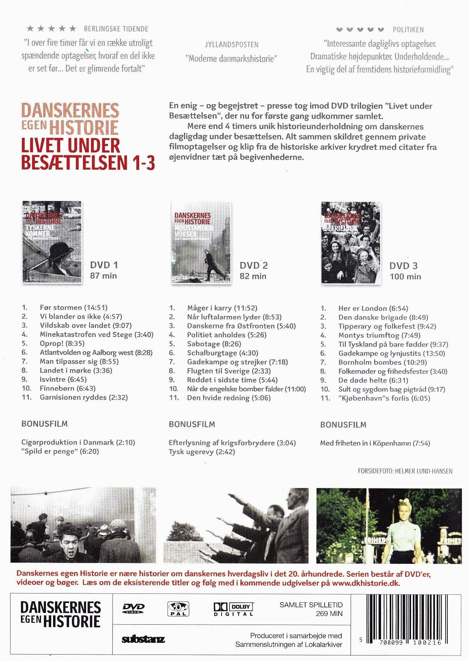 Danskernes Egen Historie - Livet Under Besættelsen 1-3 (DVD)