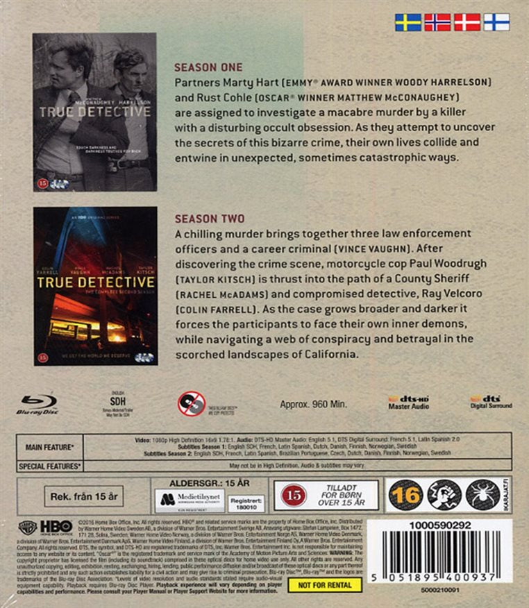 True Detective: Säsong 1-2 (Blu-ray)