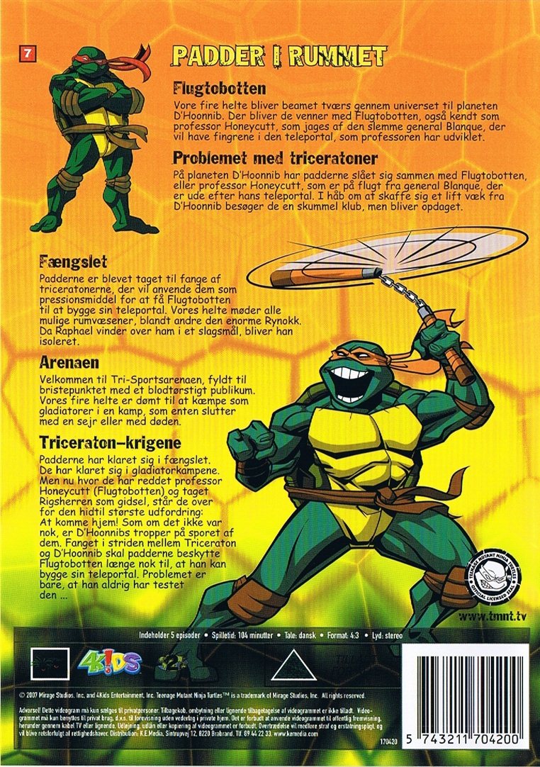 Turtles 7 - Padder I Rummet (DVD)
