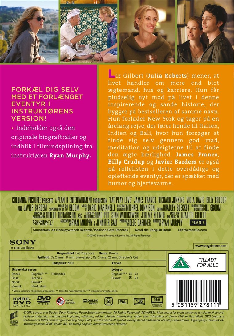 Eat Pray Love - Spis Bed Elsk (DVD)