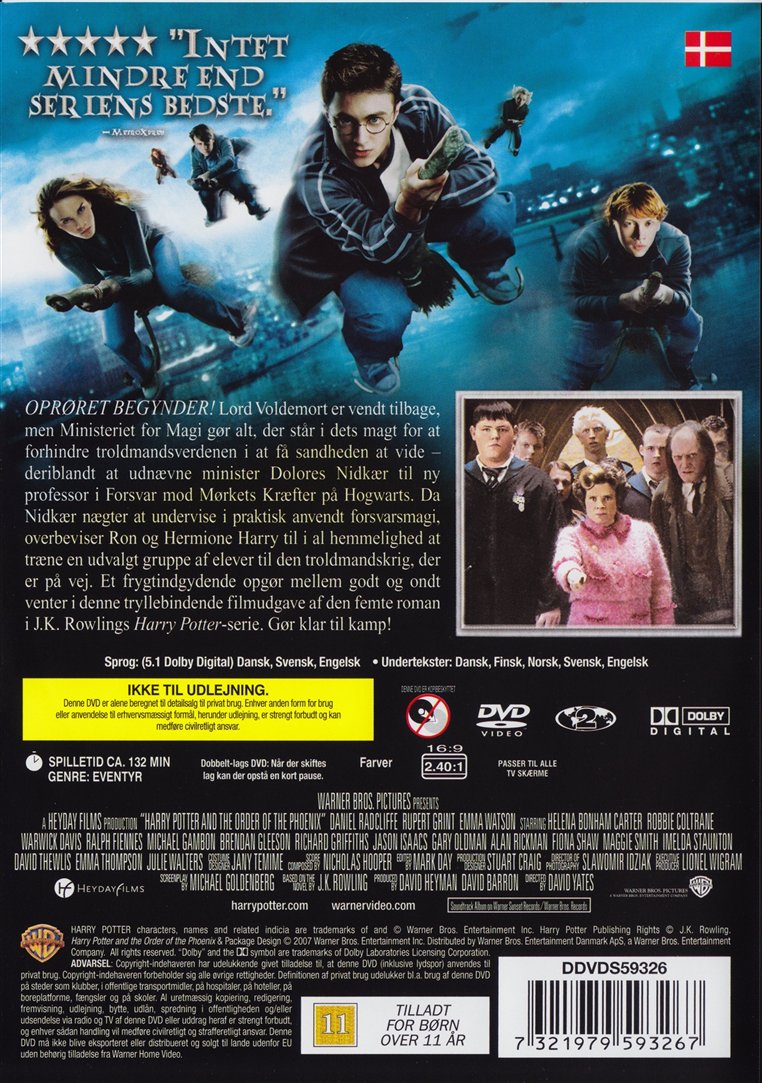 Harry Potter og Fønixordenen (DVD)