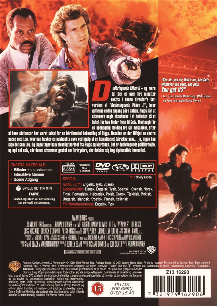 Dødbringende våben 2 (DVD)