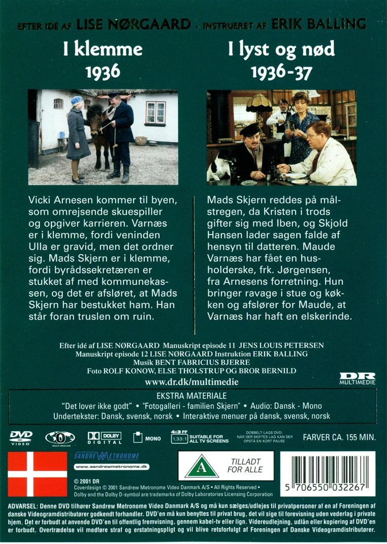 Matador: I klemme & I lyst og nød 1936-37 - Episode 11 & 12 (DVD)