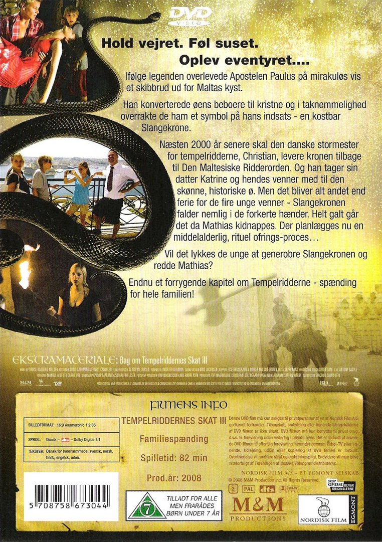 Tempelriddernes skat III: Mysteriet om slangekronen (DVD)