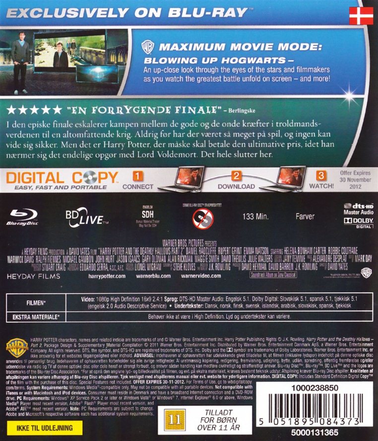 Harry Potter: og Dødsregalierne del 2 (Blu-ray)