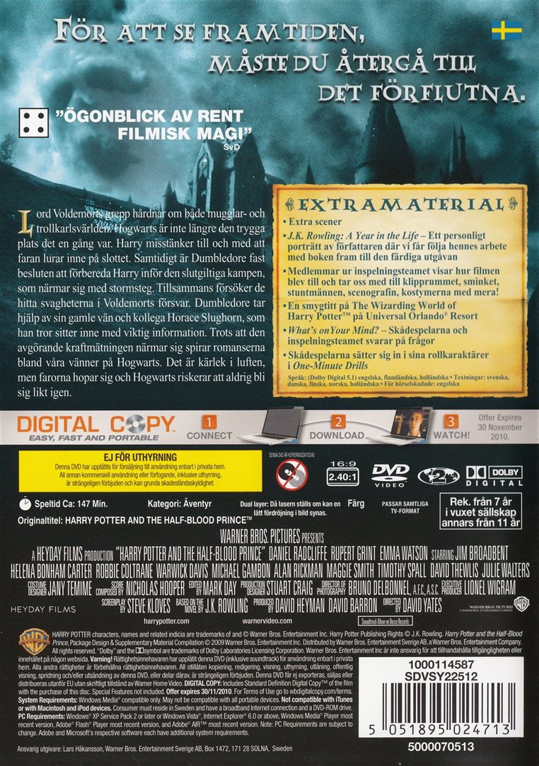 Harry Potter och Halvblodsprinsen (DVD)
