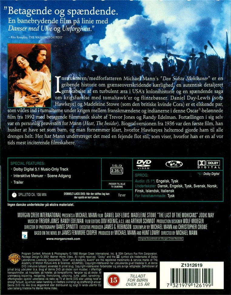 Den Sidste Mohikaner (DVD)