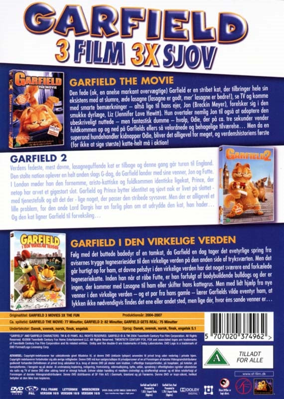 Garfield 3 Film 3x Sjov (DVD)