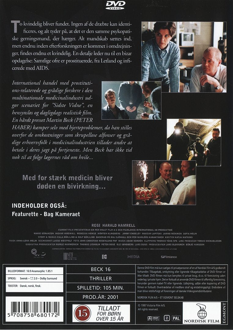 Beck 16 - Sidste Vidne (DVD)