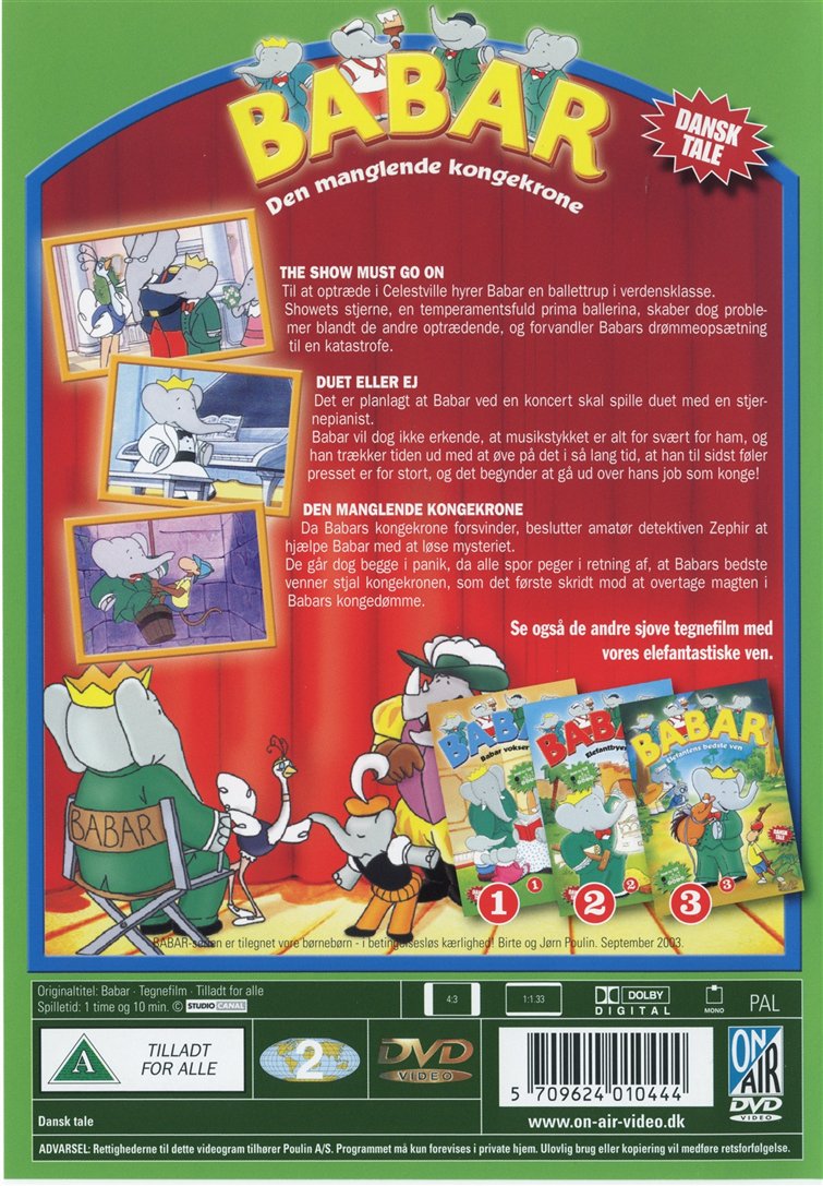 Babar 4: Den Manglende Kongekrone (DVD)