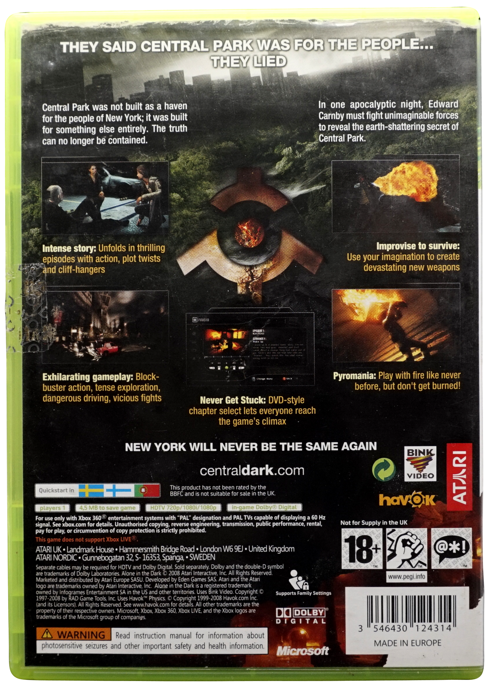 Alone in the Dark (Uden Manual) (Xbox 360)
