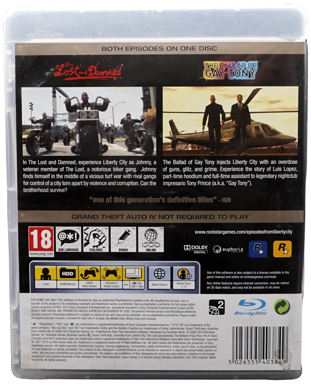 Grand Theft Auto : Episodes from Liberty City (PS3)