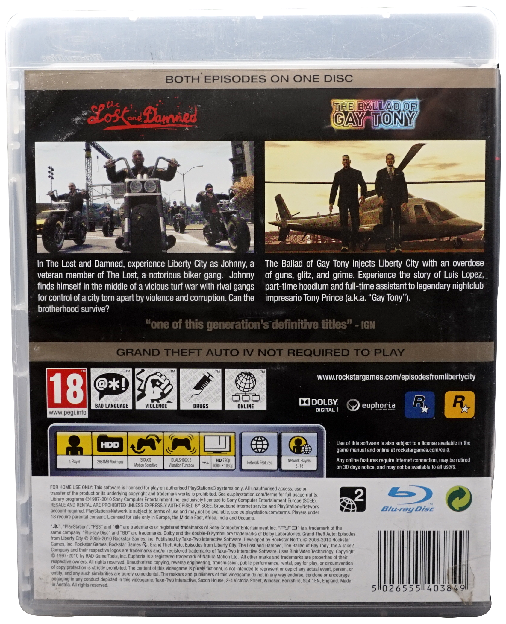 Grand Theft Auto : Episodes from Liberty City (PS3)