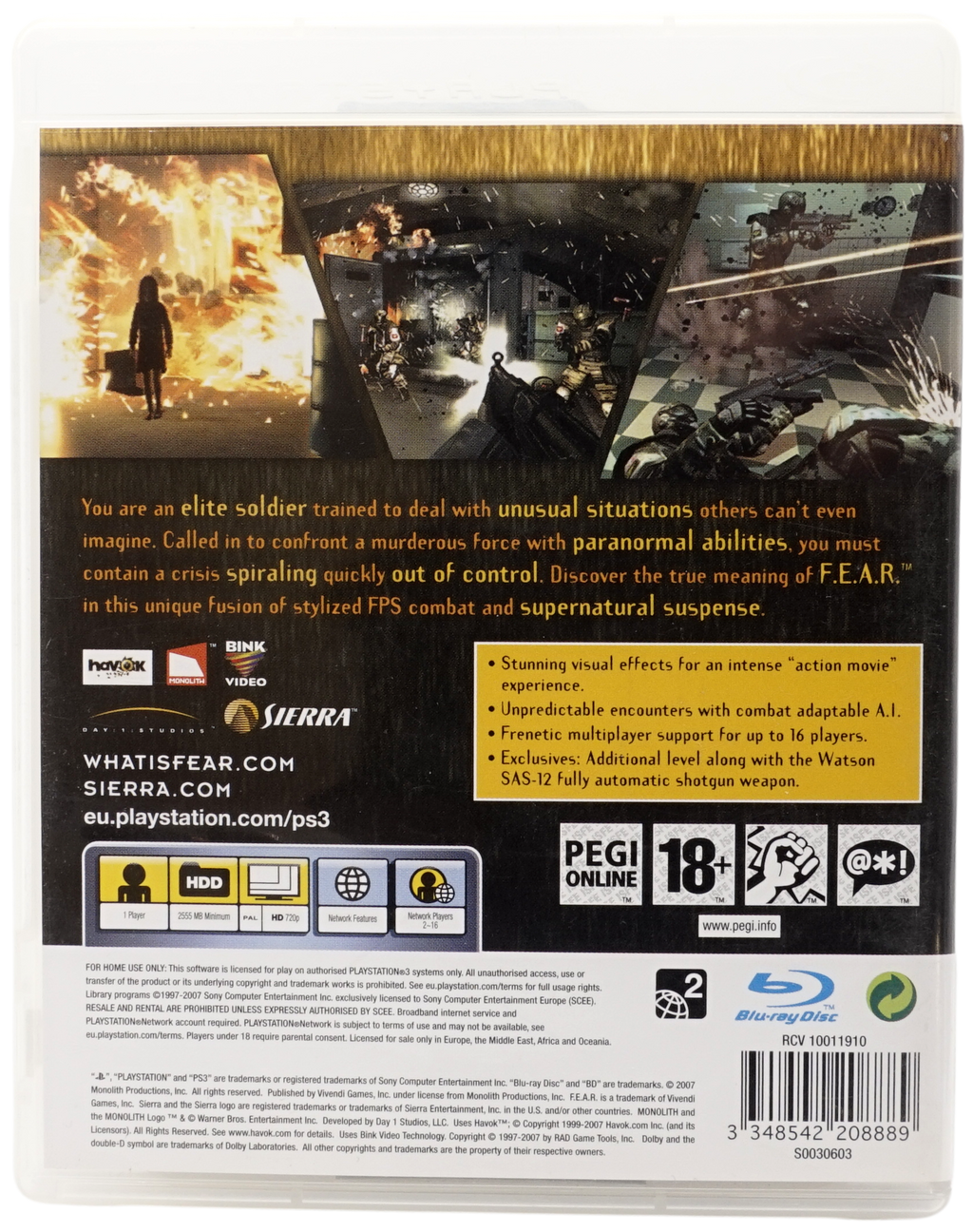 F.E.A.R. : First Encounter Assault Recon (PS3)