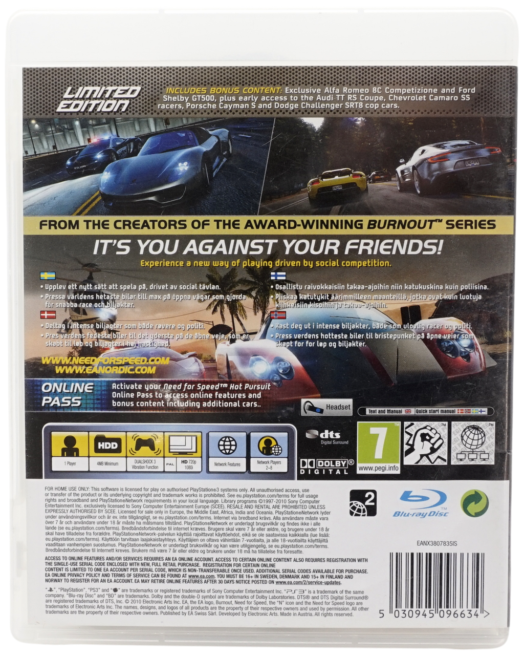 Need for Speed : Hot Pursuit (Limited Edition) (PS3)