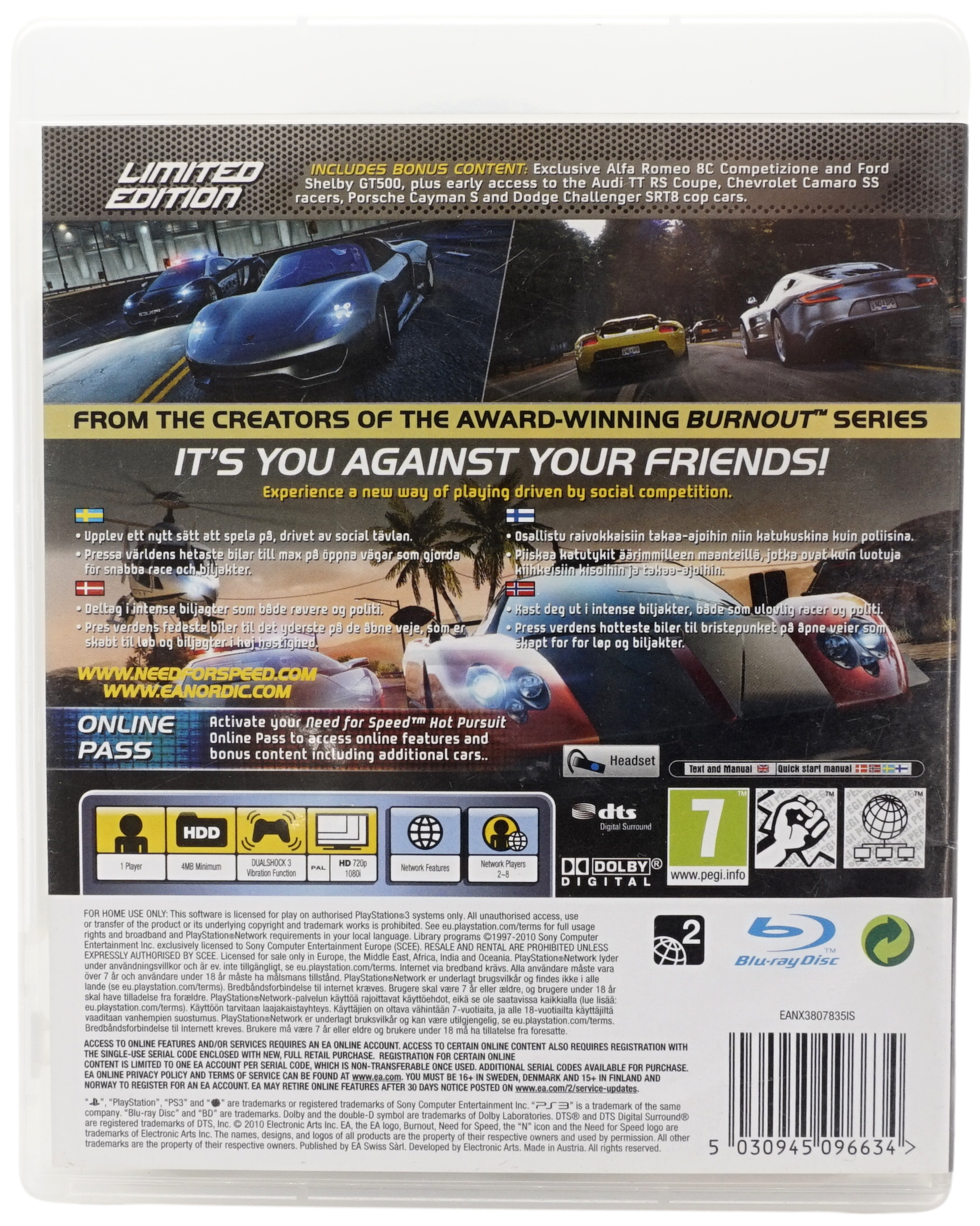 Need for Speed : Hot Pursuit (Limited Edition) (PS3)