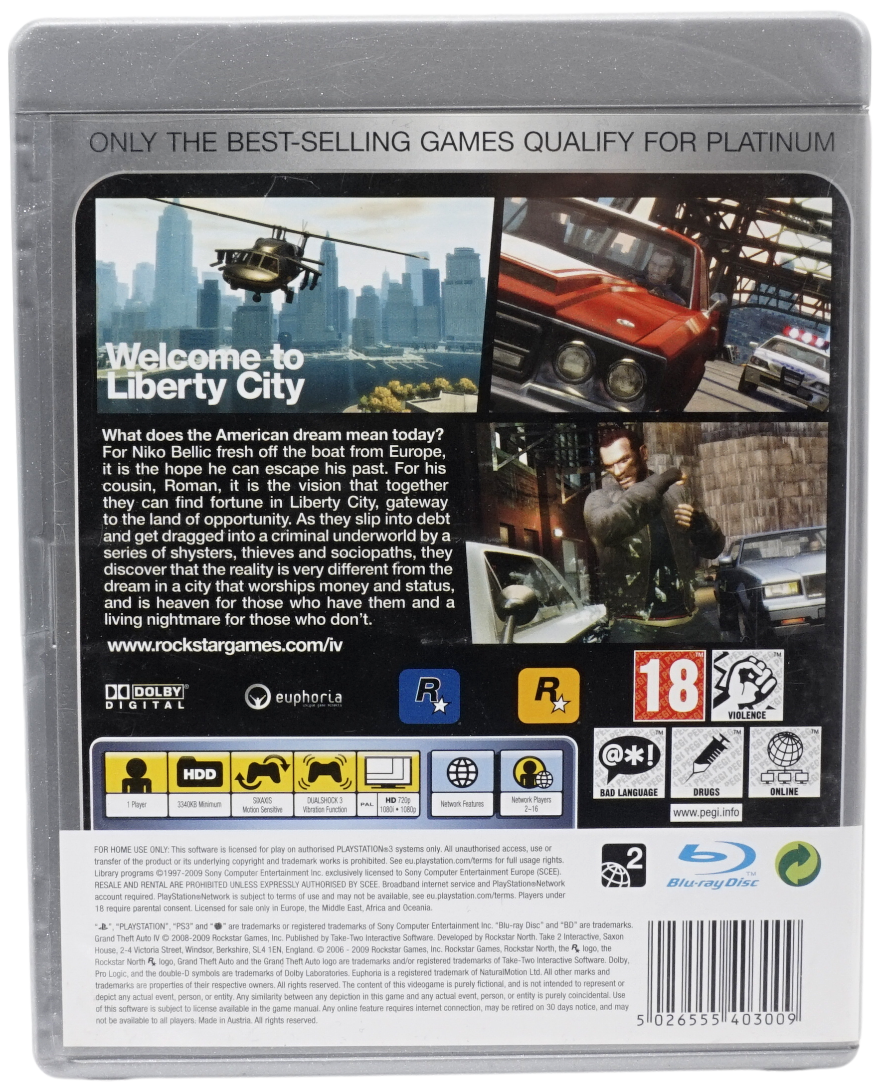 Grand Theft Auto IV (Platinum) (PS3)