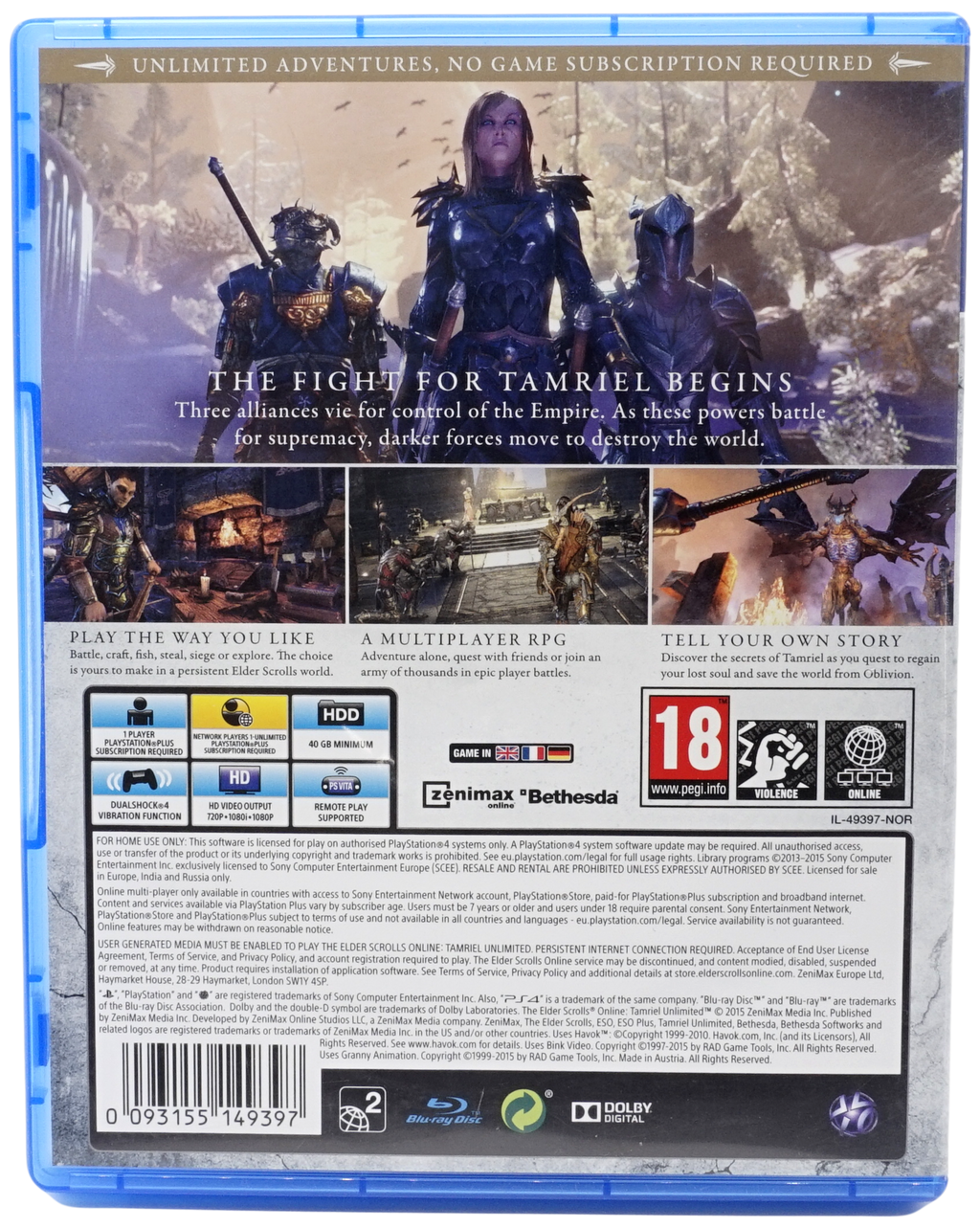 Elder Scrolls Online: Tamriel Unlimited (PS4)