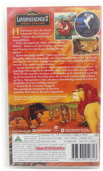 Løvernes Konge 2 : Simbas Stolthed (VHS)