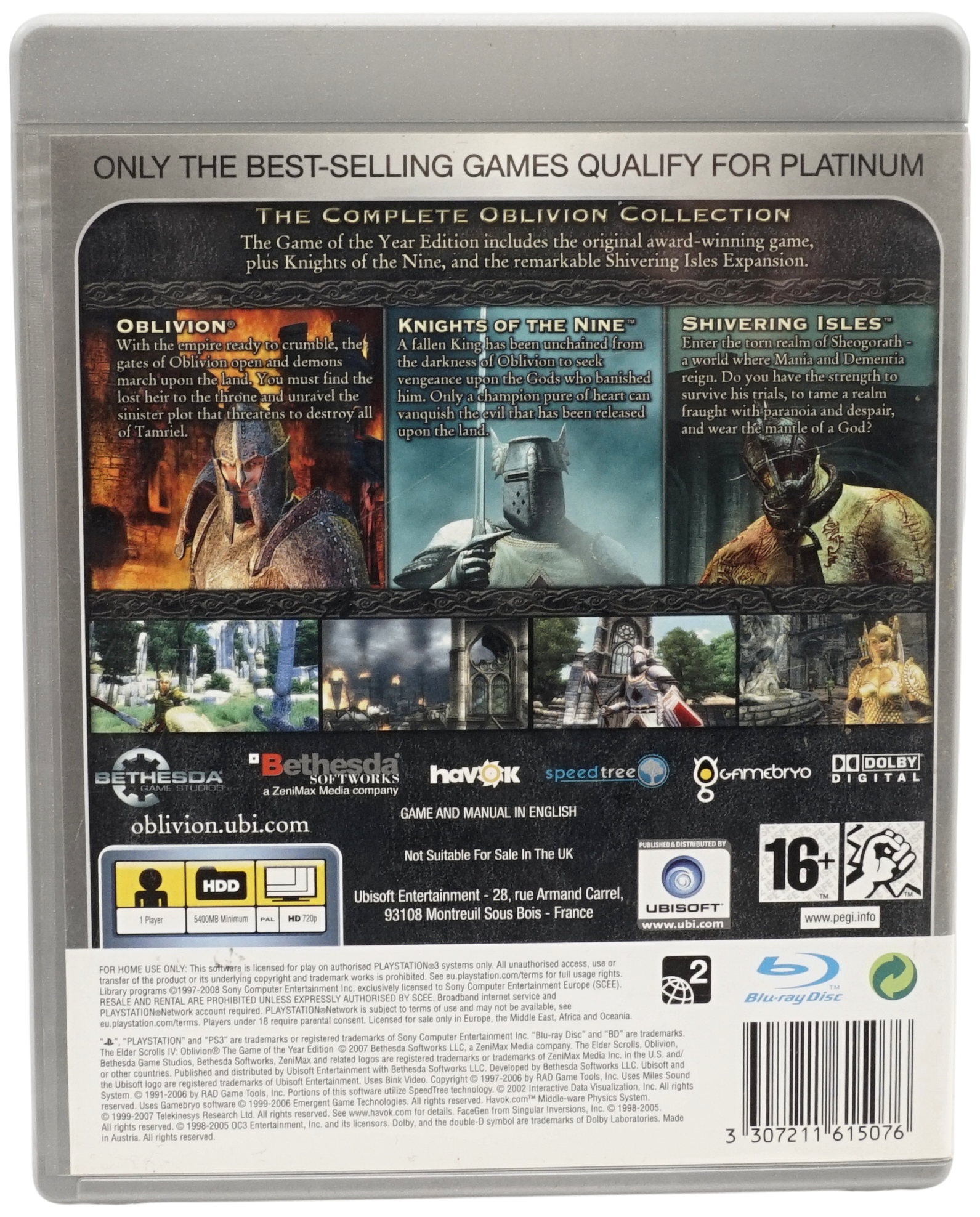The Elder Scrolls IV : Oblivion - Game of the Year Edition (Platinum) (PS3)