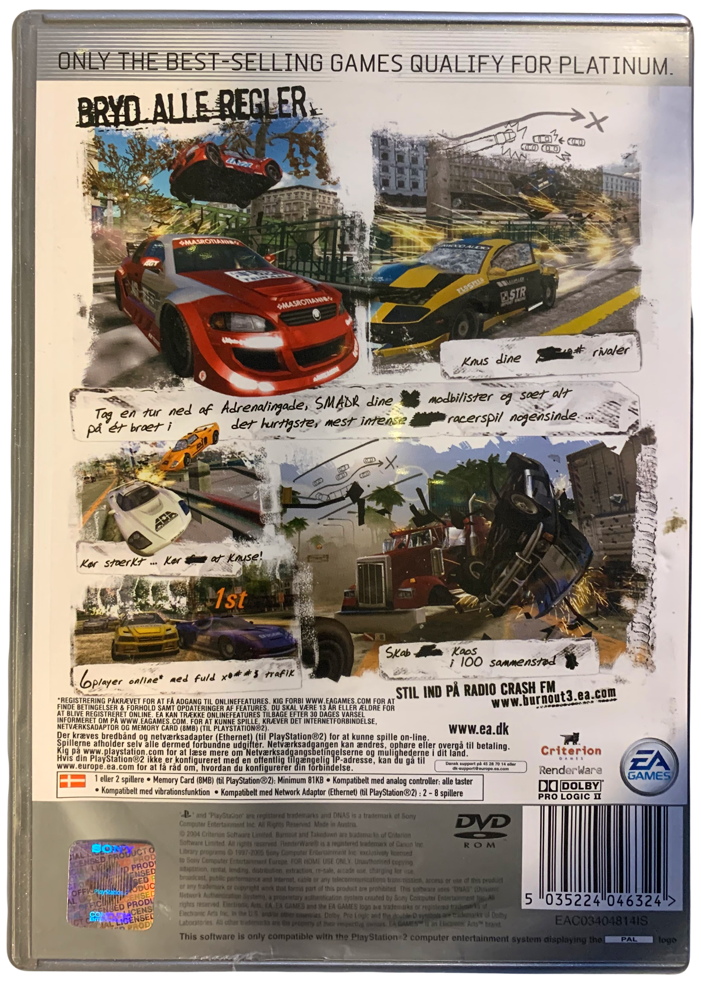 Burnout 3: Takedown (PS2) – Platinum bagside