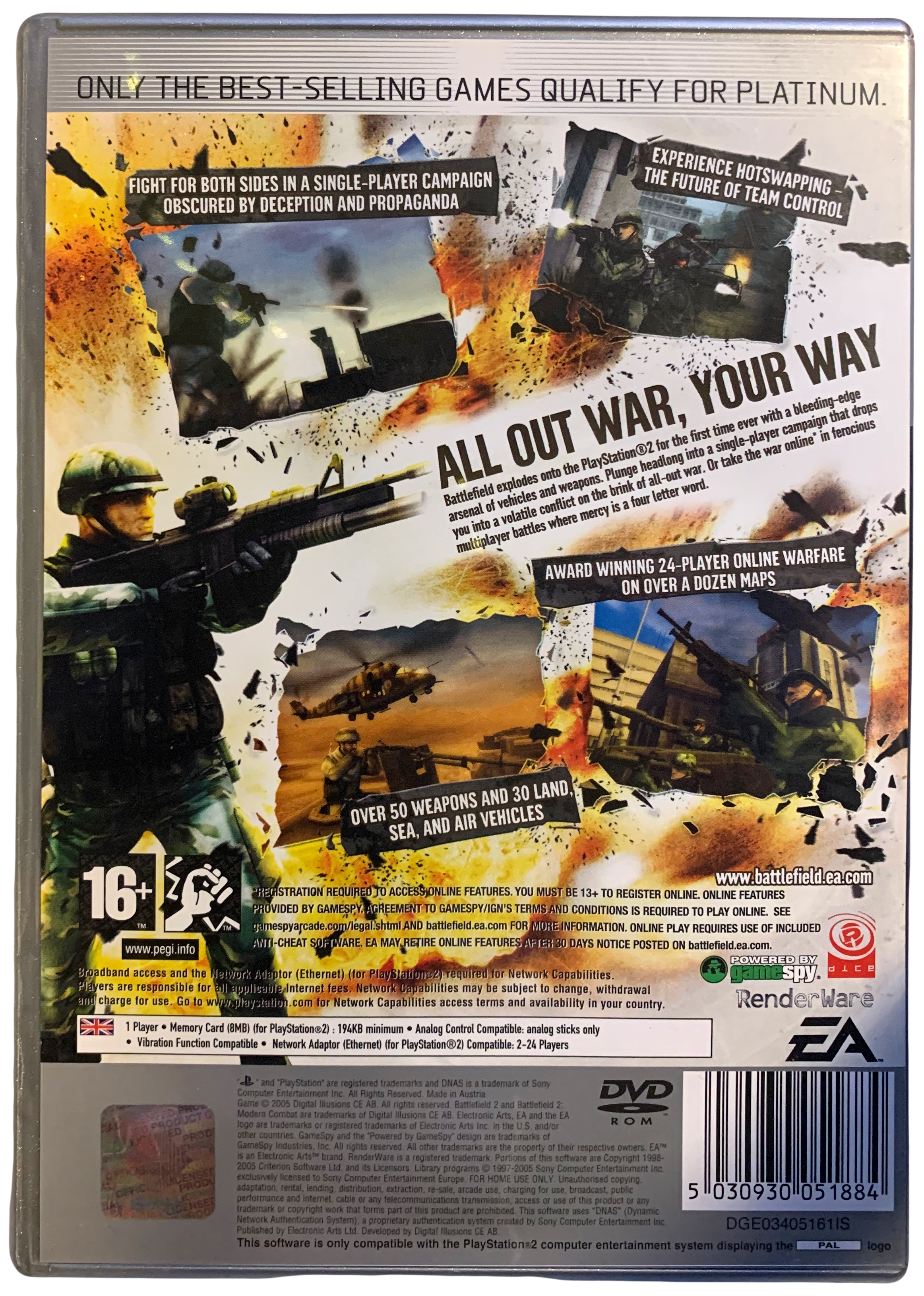 Battlefield 2: Modern Combat (PS2) bagside