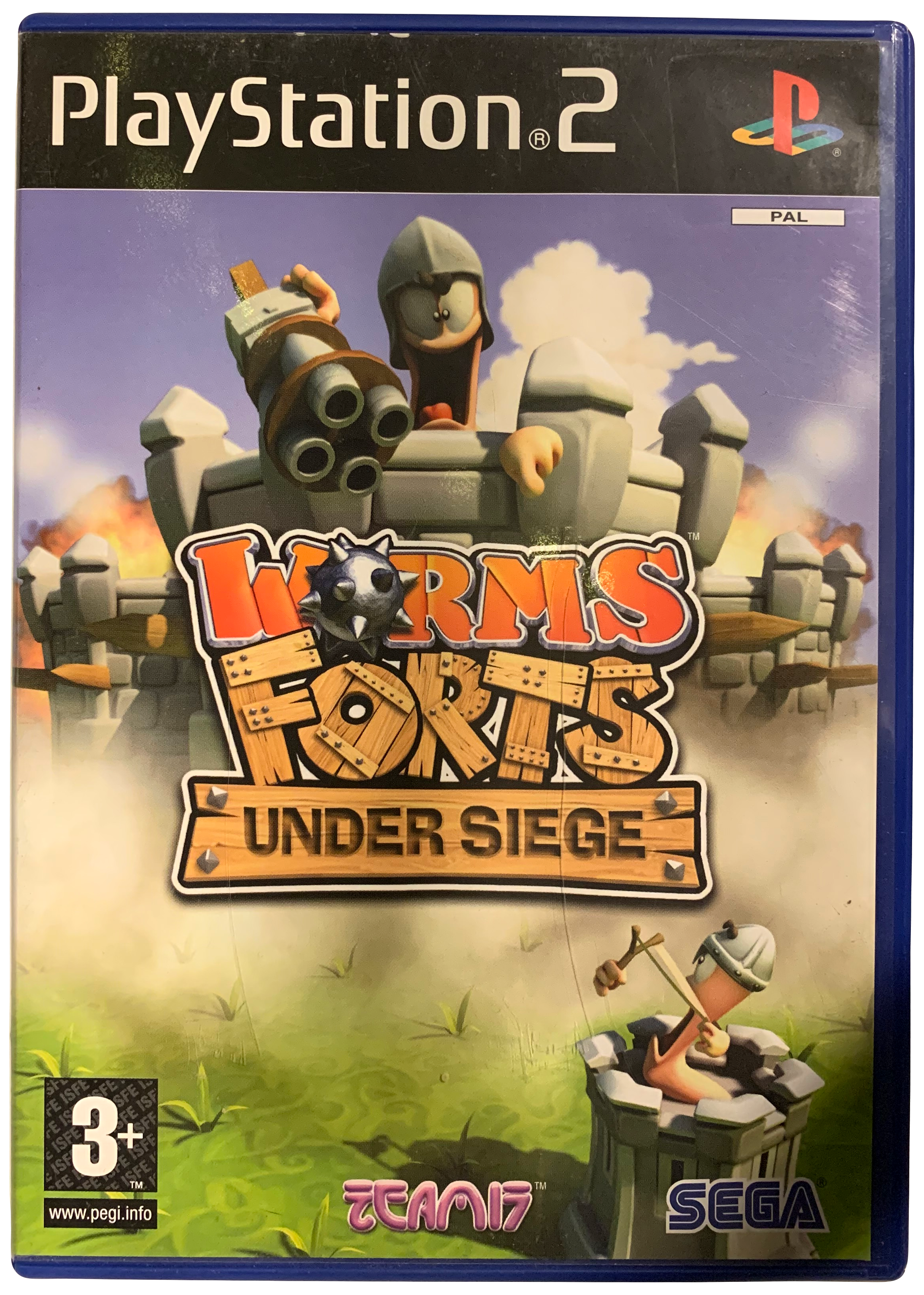 Worms Forts: Under Siege PS2 forside