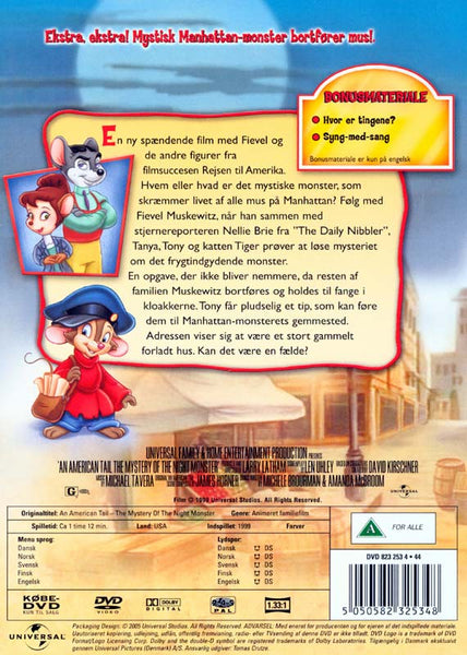 Rejsen til Amerika 4: Fievel og monstermysteriet (DVD)