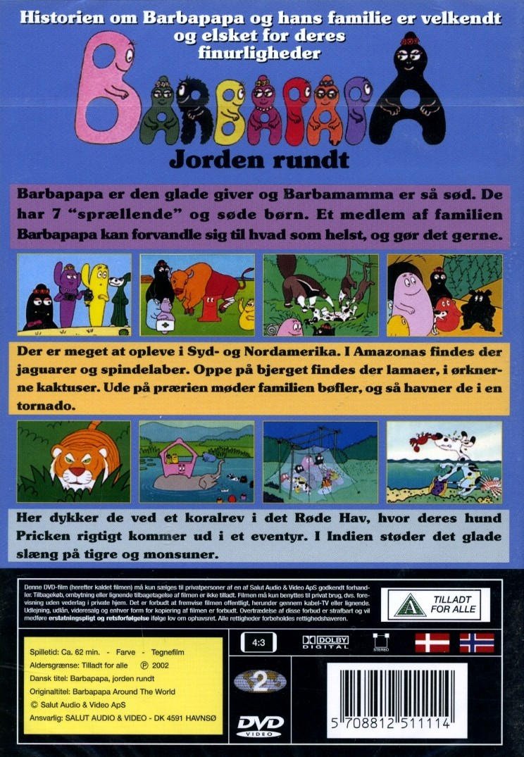 Barbapapa - Jorden Rundt - Blandt Lamaer, bøfler og en tornado, tigre og monsuner (DVD)