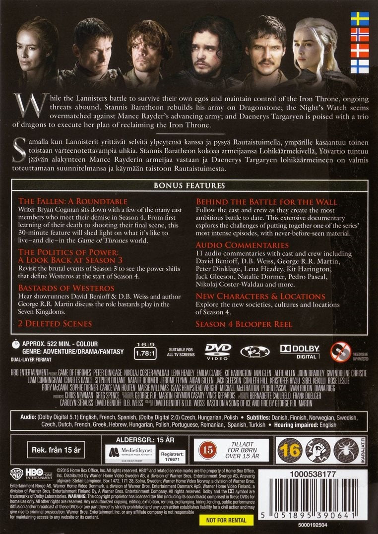 Game Of Thrones: The Complete Fourth Season (DVD)