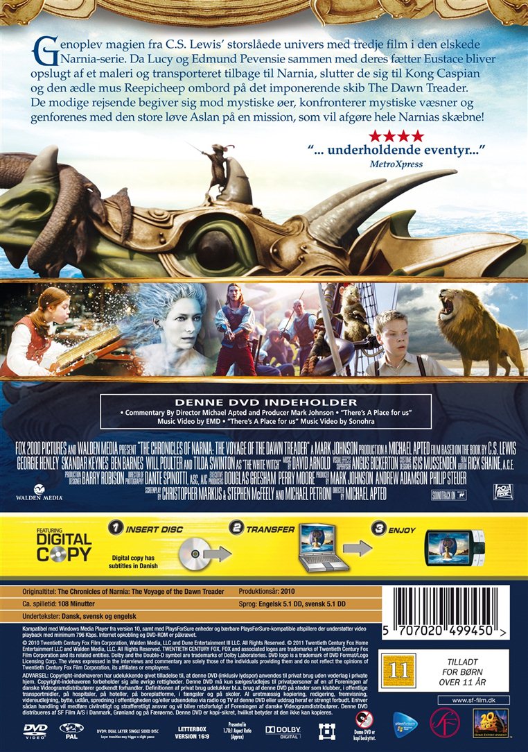 Narnia 3: Morgenvandrerens Rejse (DVD)