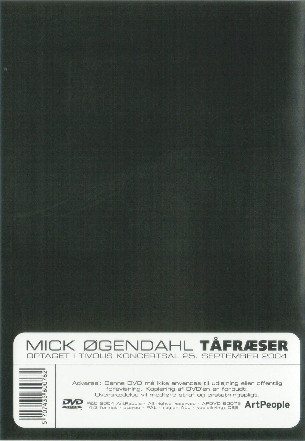 Mick Øgendahl: Tåfræser (DVD)