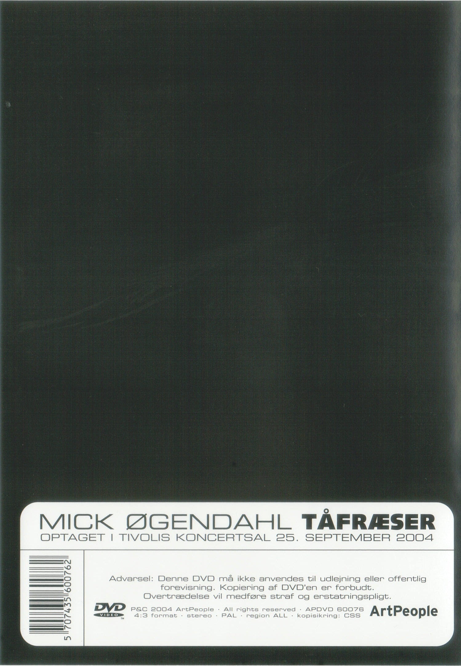 Mick Øgendahl: Tåfræser (DVD)