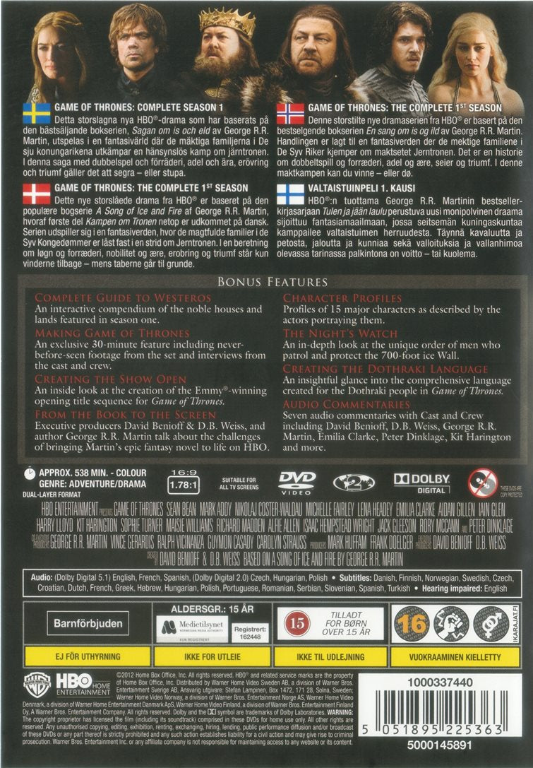 Game of Thrones: The Complete First Season (DVD)