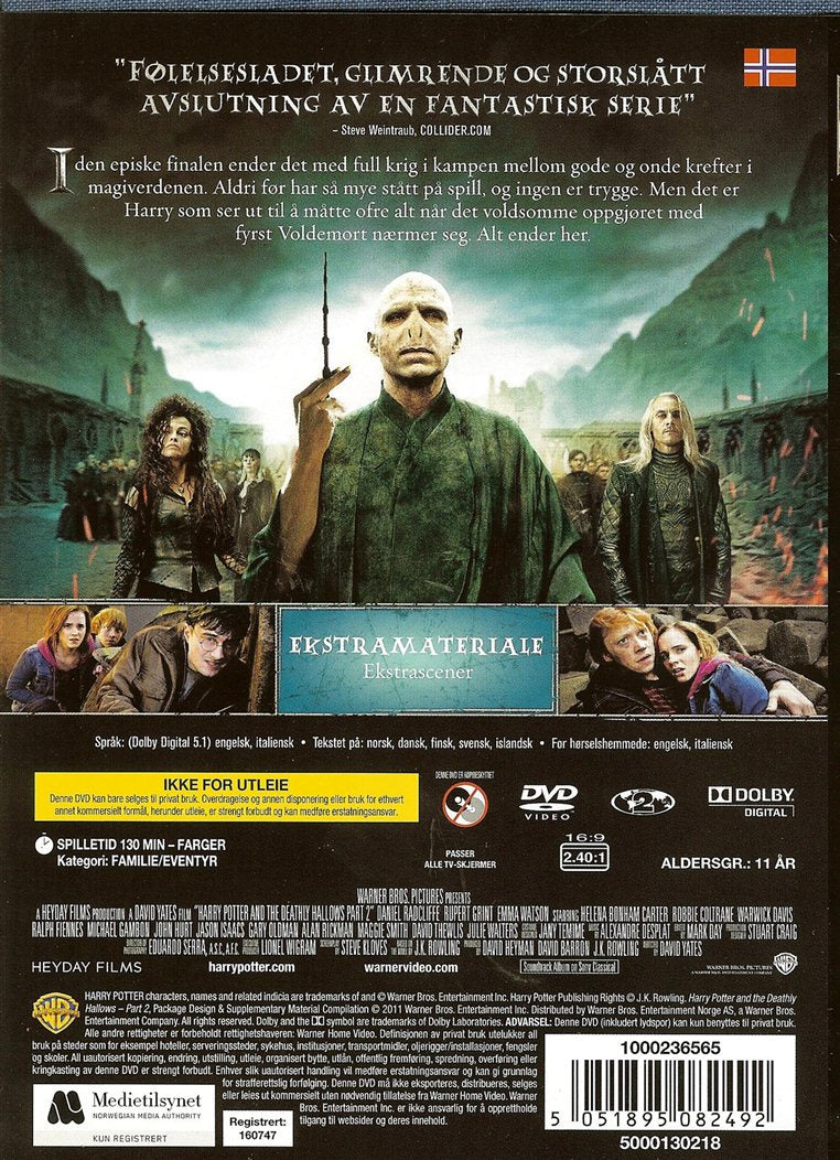 Harry Potter og Dødstalismanene - Del 2 (DVD)