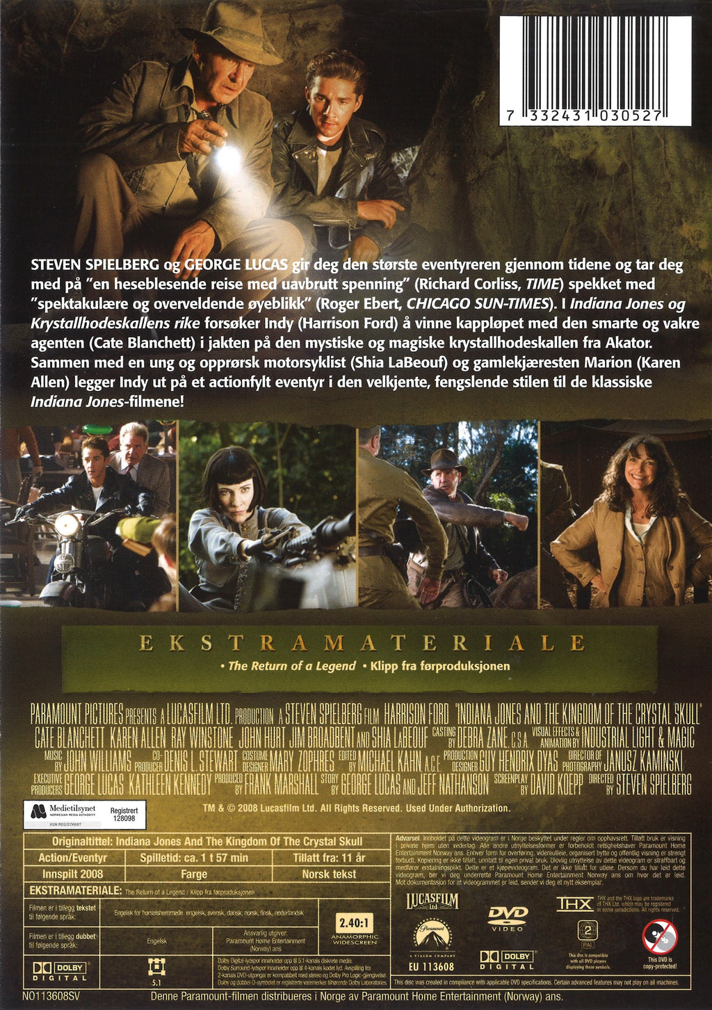 Indiana Jones Og Krystallhodeskallens Rike (DVD)