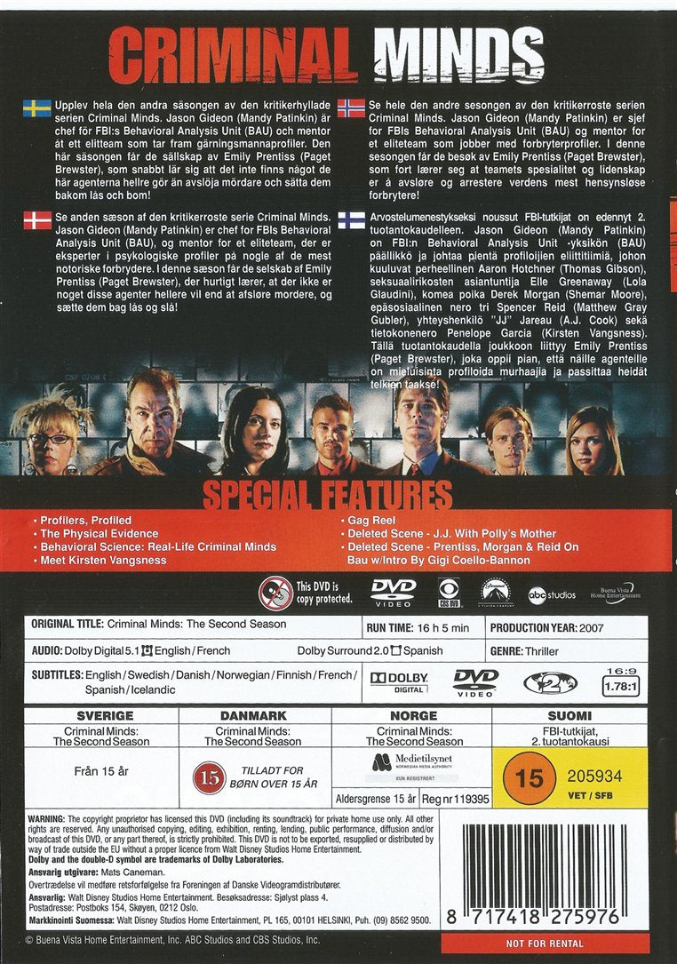Criminal Minds: Sæson 2 (DVD)