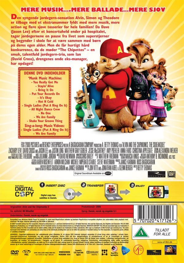 Alvin og de frække jordegern 2 (DVD)