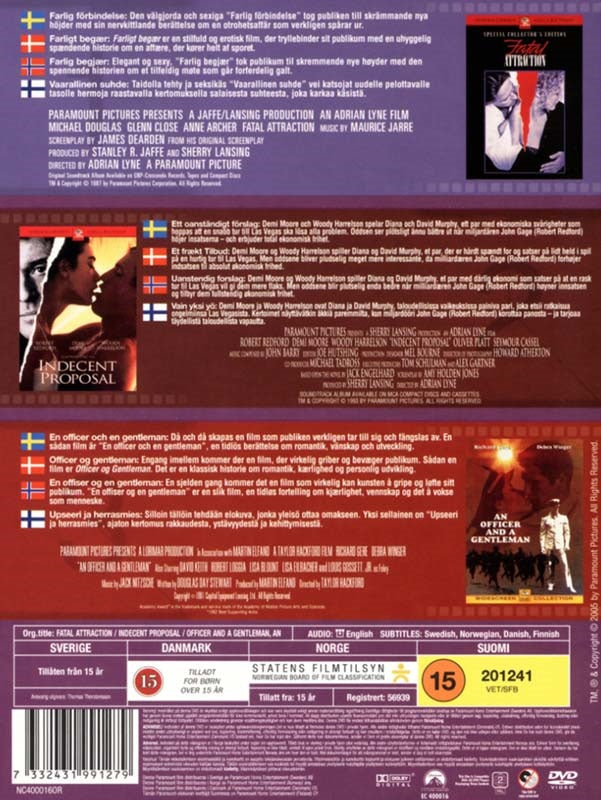 Fatal Attraction / Indecent Proposal / An Officer and a Gentleman (DVD)