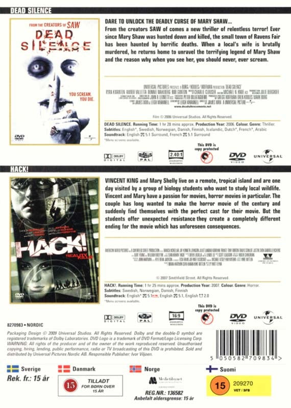 Horror Double: Dead Silence/ Hack! (DVD)