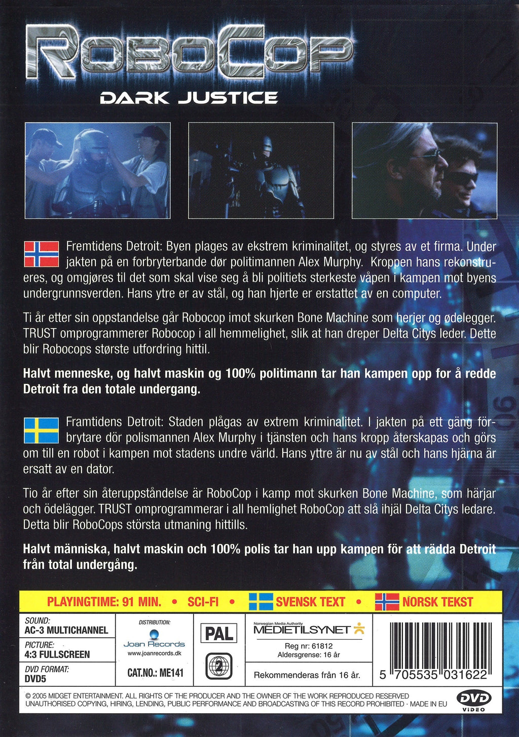 Robocop Vol. 1 - Dark Justice (DVD)